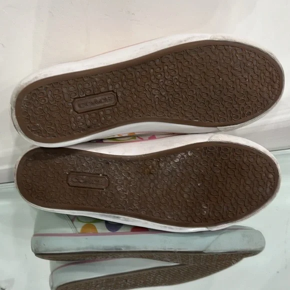 Coach Barrett Leatherware Canvas Lace up Sneakers White Multicoloured 9.5 US - Picture 13 of 16